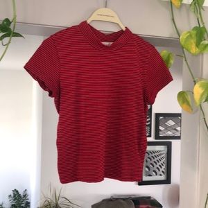 Truly Madly Deeply red striped tee Size S/M